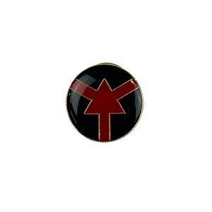 ASP Tactical Training Enamel Lapel Pin With Red Star & Black Background